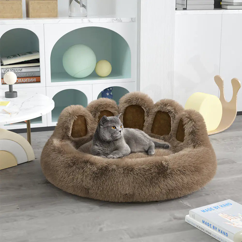 Long Plush Cat Bed for Warm & Cozy Sleep