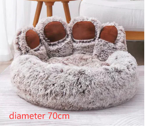 Long Plush Cat Bed for Warm & Cozy Sleep