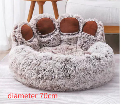 Long Plush Cat Bed for Warm & Cozy Sleep