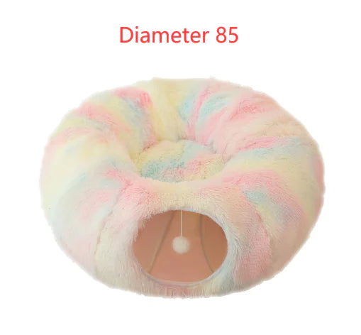 2-in-1 Round Tunnel Cat Bed & Hideout