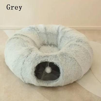 2-in-1 Round Tunnel Cat Bed & Hideout