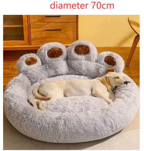 Long Plush Cat Bed for Warm & Cozy Sleep