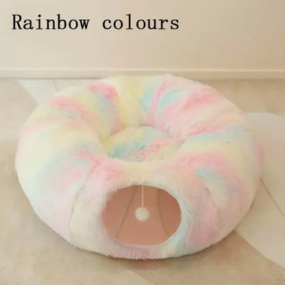 2-in-1 Round Tunnel Cat Bed & Hideout