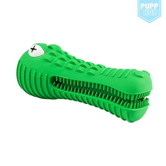 Crocodile-shaped dental chew toy for dogs