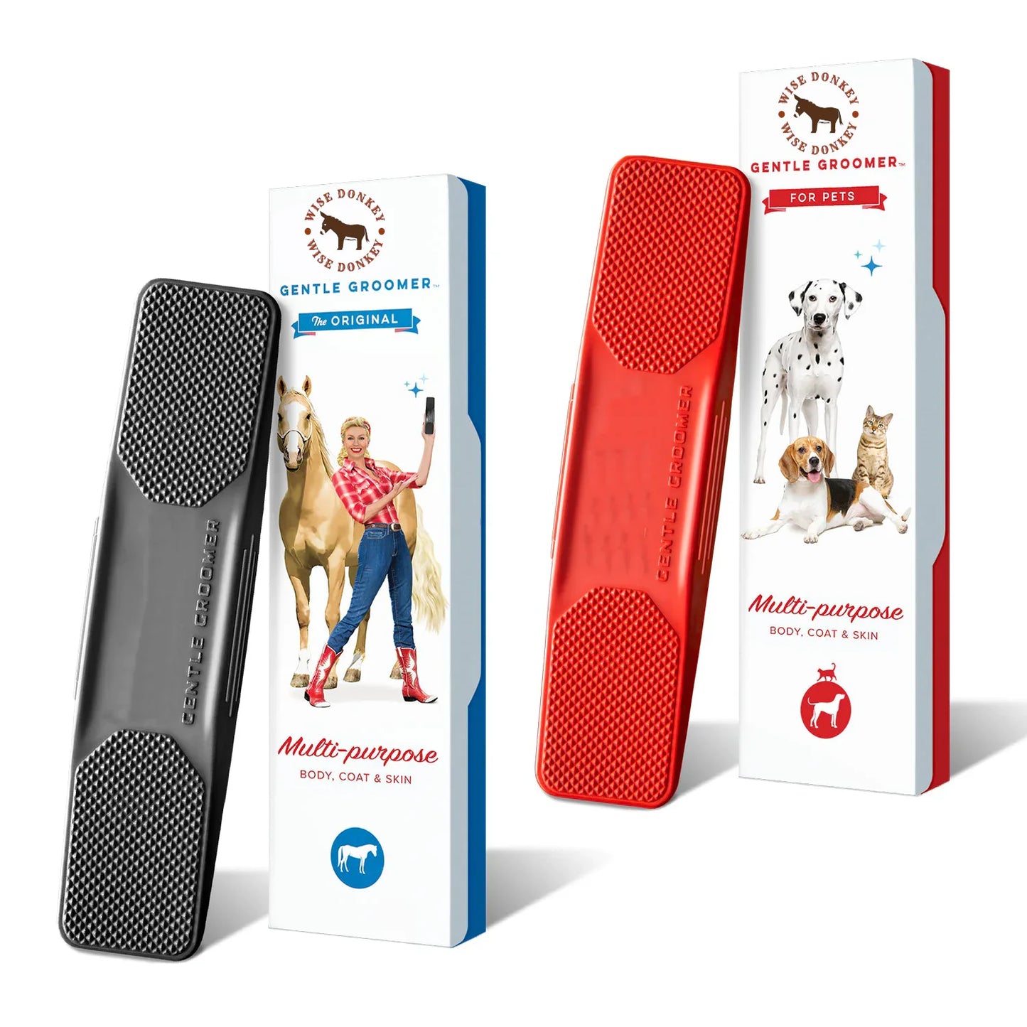 Gentle groomer brush for dogs and cats removing loose fur safely