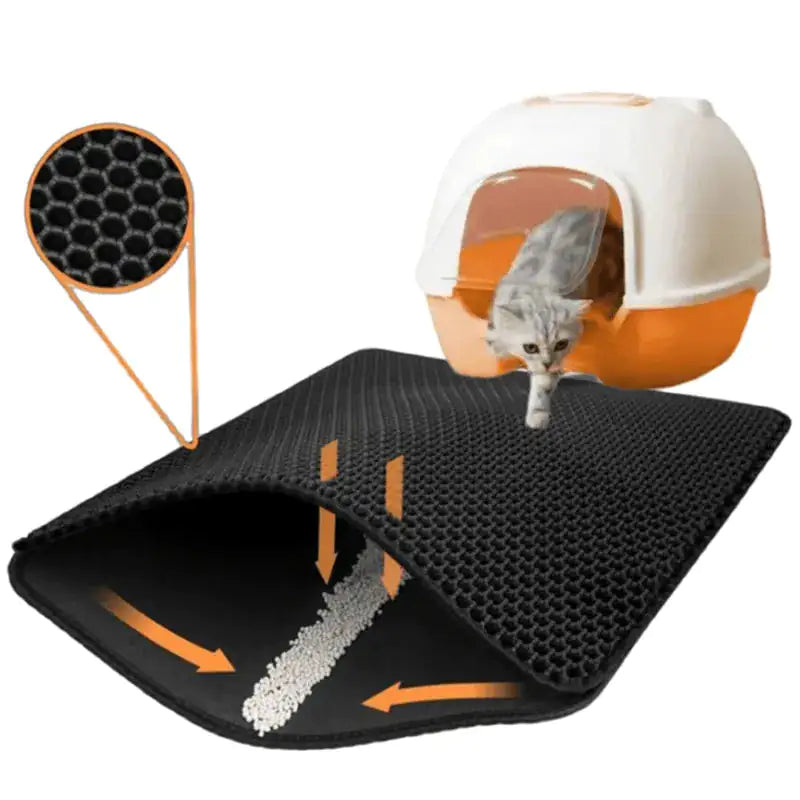 Waterproof litter mat for trapping pet litter